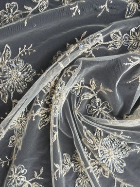 Champagne Beaded Lace – P509