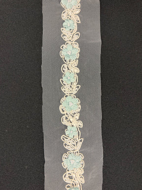 Misty Green Beaded Edging - T51