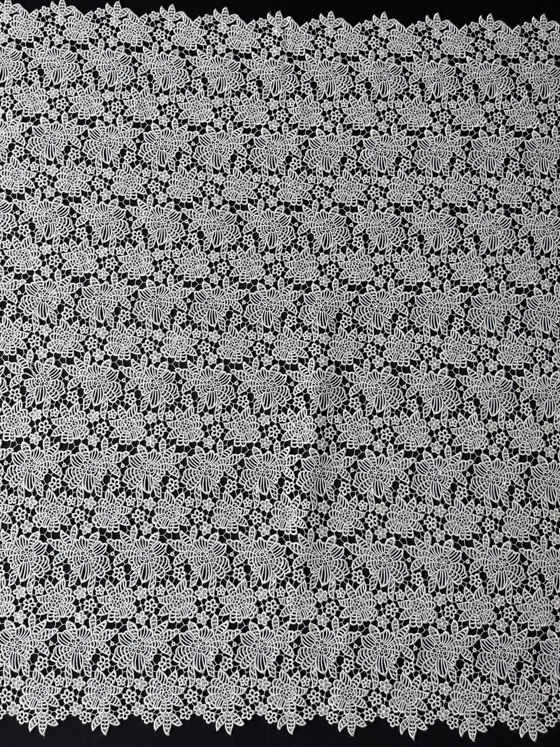 Ivory Sequin Guipure Lace - P414