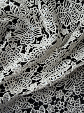 Ivory Sequin Guipure Lace - P414