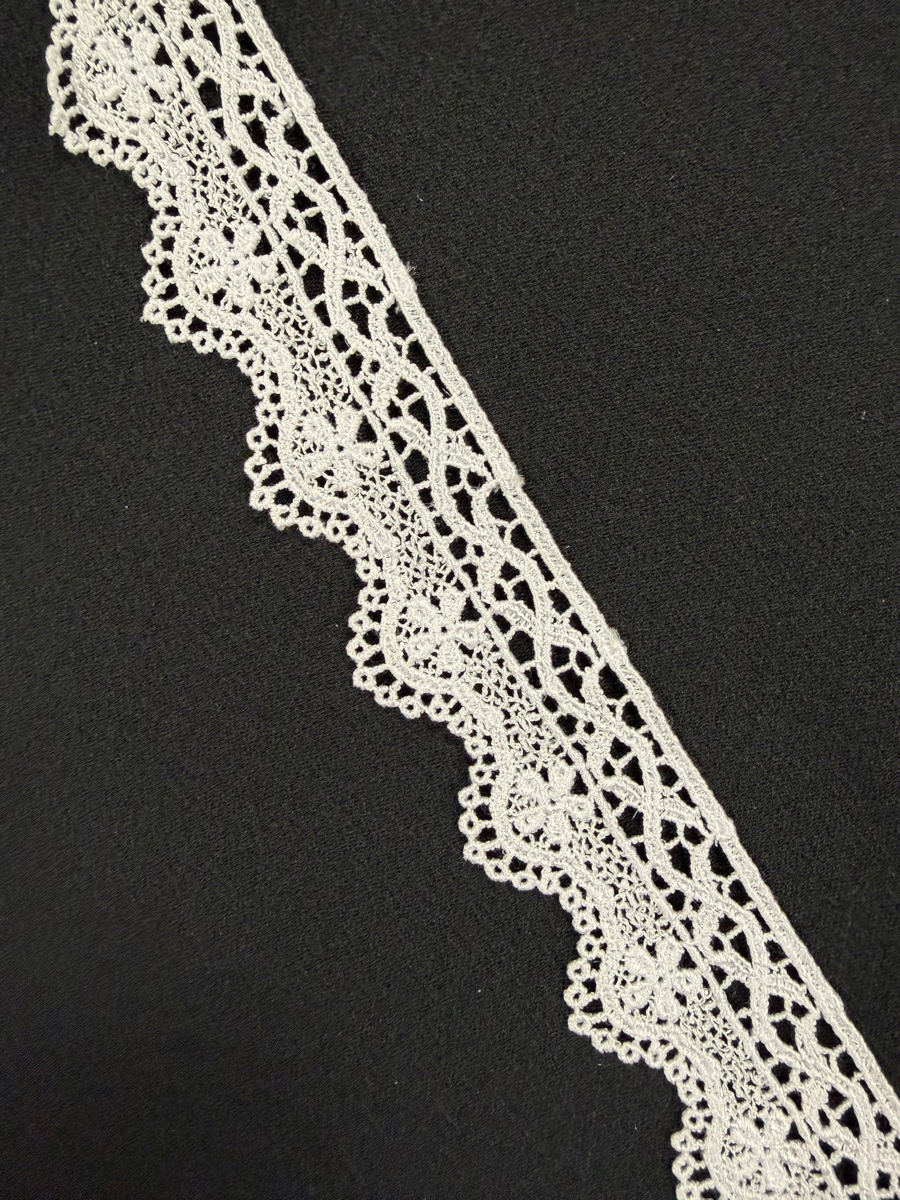 White Embroidered Edging - T19