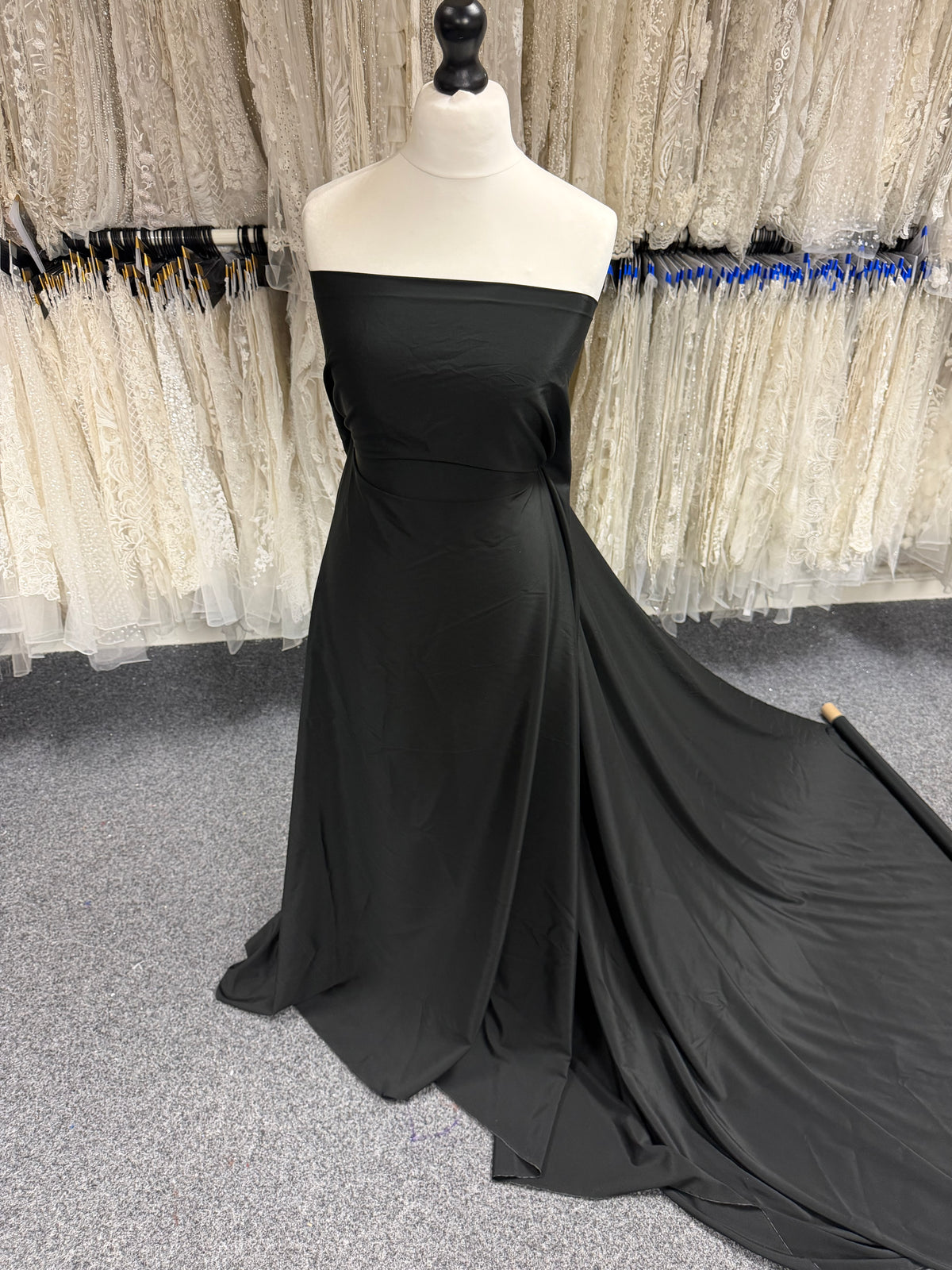 Black Stretch Crepe de Chine - PS4003