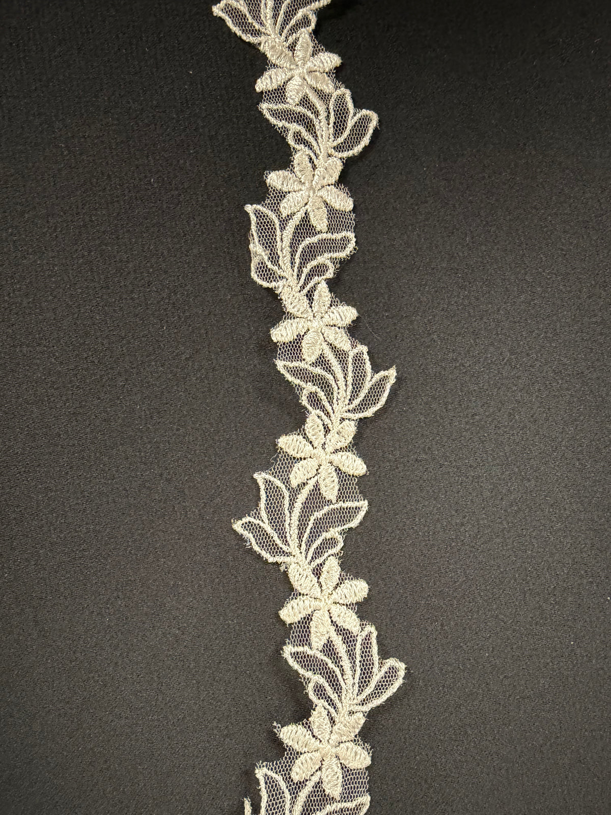 Ivory Embroidered Edging - T7