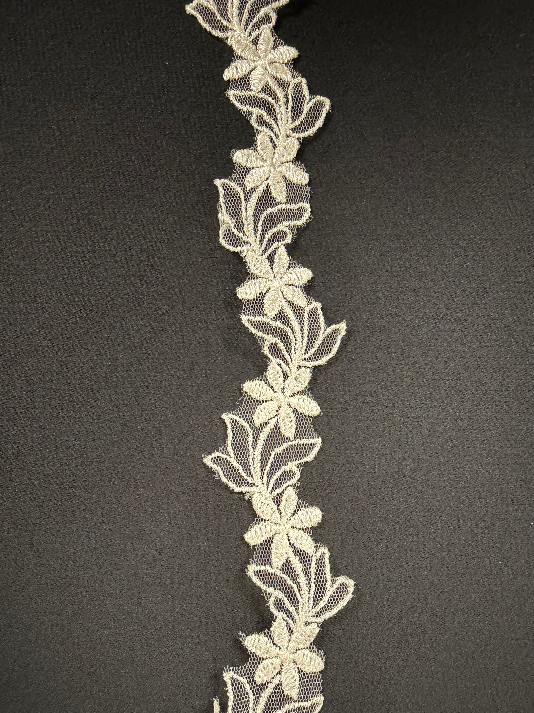 Ivory Embroidered Edging - T7