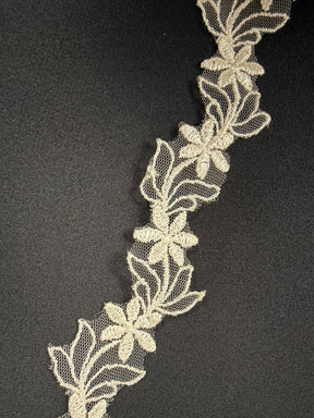 Ivory Embroidered Edging - T7