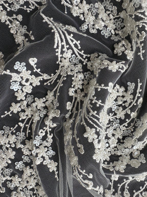 Ivory Embellished Embroidery Lace - Jazz