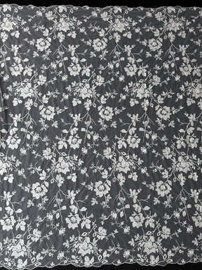 Ivory Sequin Floral Lace - EB3019
