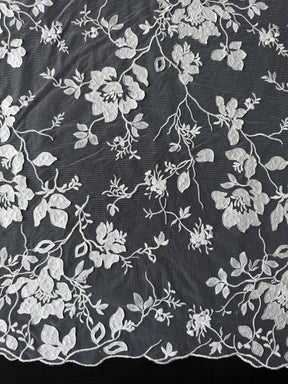 Ivory Sequin Floral Lace - EB3019