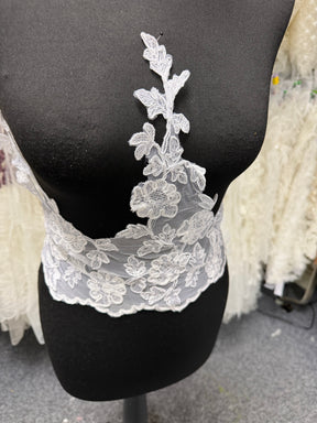 White Embroidered Corded Edging - T8