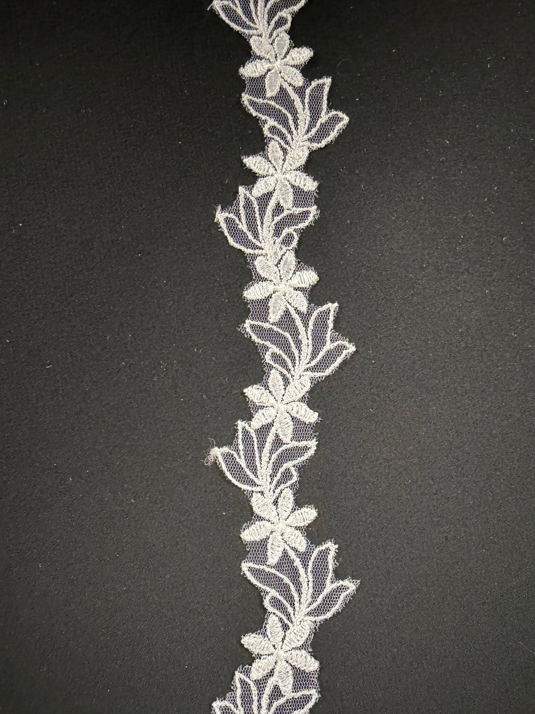 White Embroidered Edging - T7