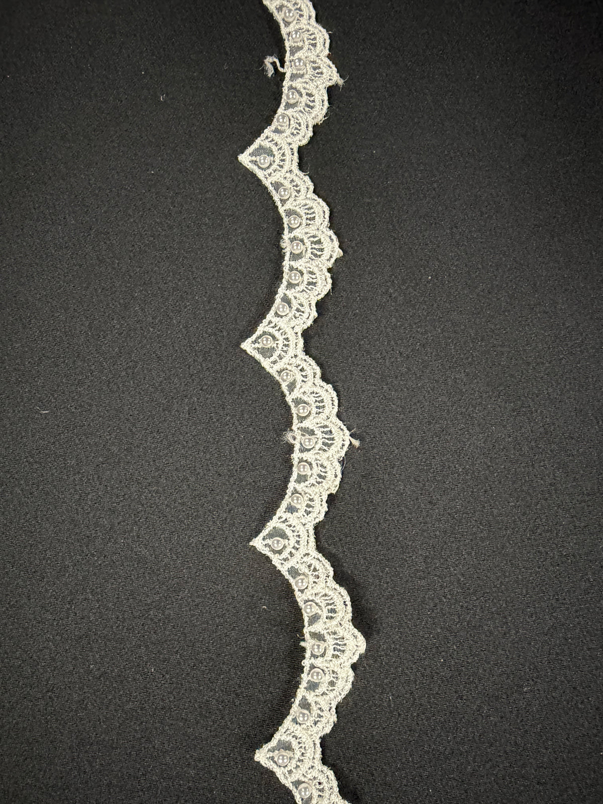 Ivory Beaded Lace Trim - T17