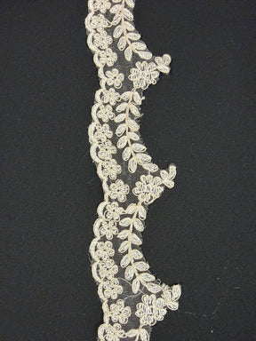 Ivory/Champagne Embroidered Edging - T35