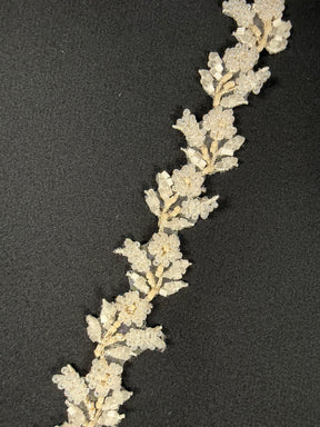 Ivory/Champagne Beaded Edging - T6
