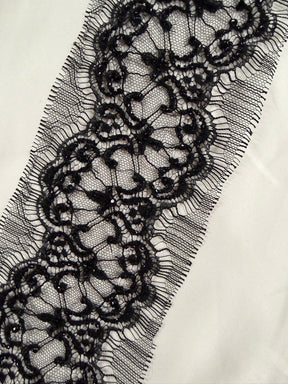 Black/Crystal Crystal Beaded French Chantilly Edging - T176