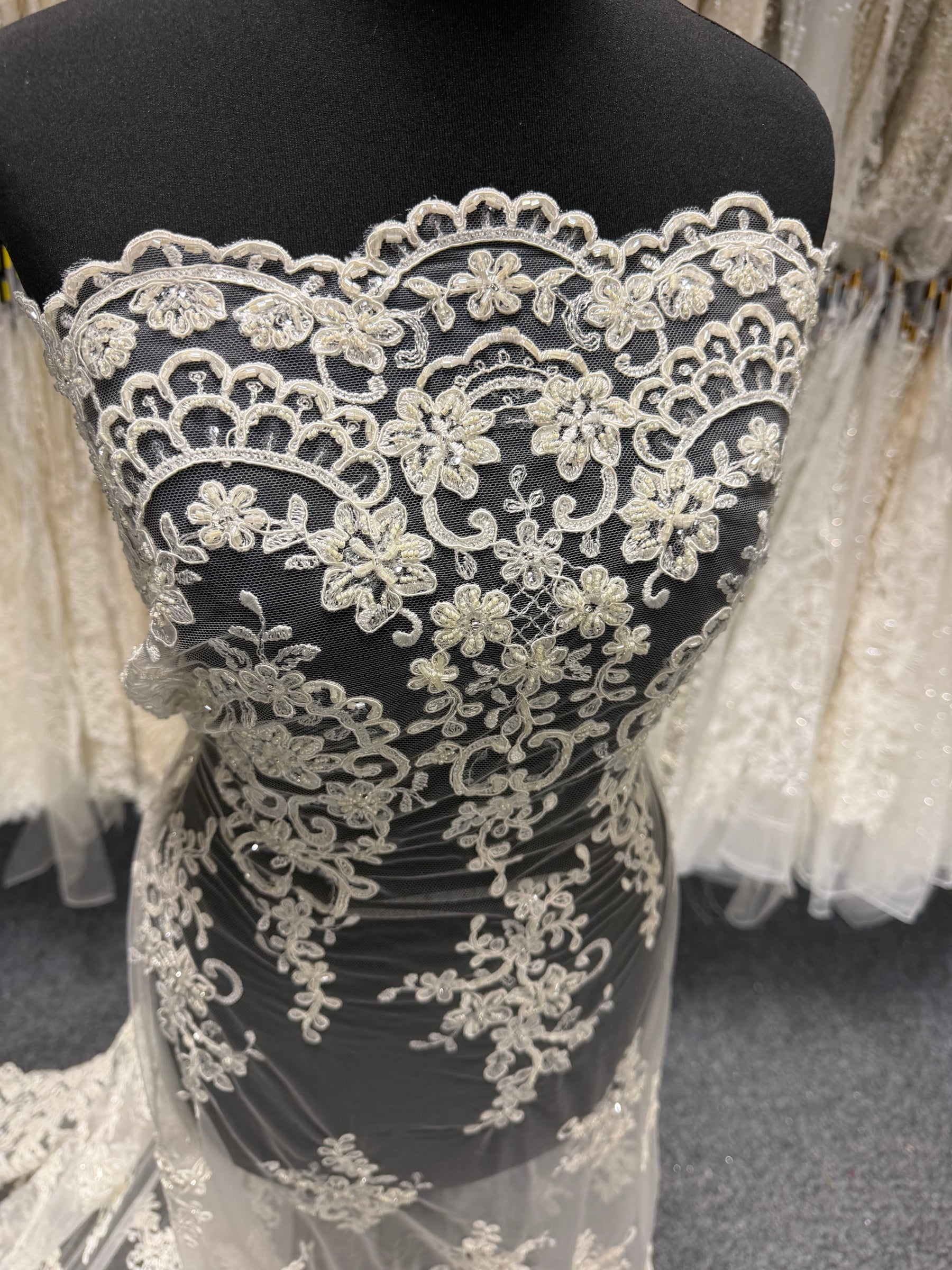 Ivory Beaded Lace - Alexandra