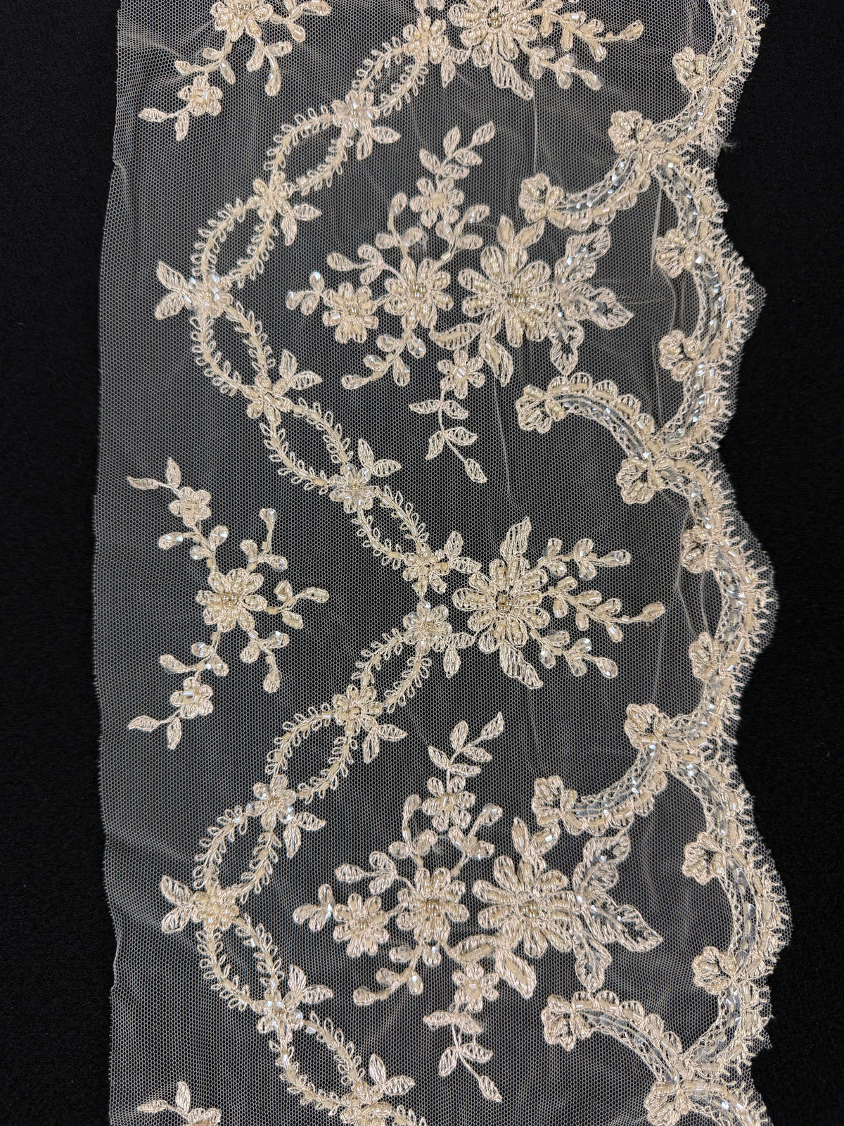Champagne Beaded Sequin Edging - T89