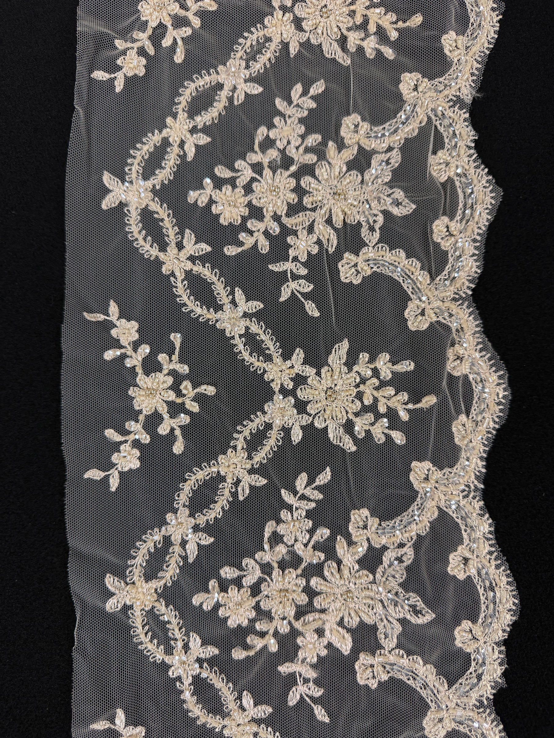 Champagne Beaded Sequin Edging - T89