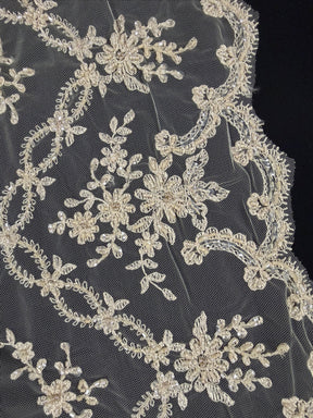 Champagne Beaded Sequin Edging - T89