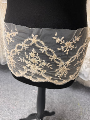 Champagne Beaded Sequin Edging - T89