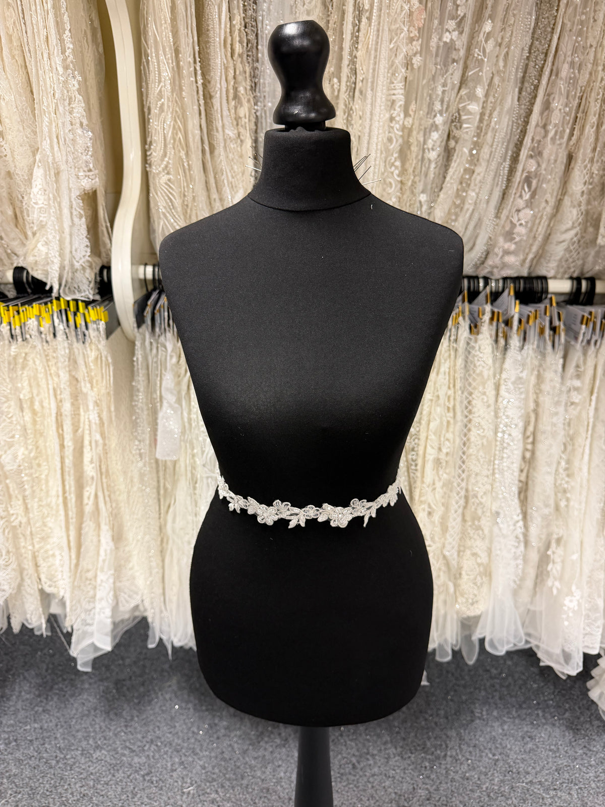 Ivory Embroidered Corded Beaded Edging - T57