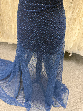 Navy Sequin Embroidery Lace - EB3029