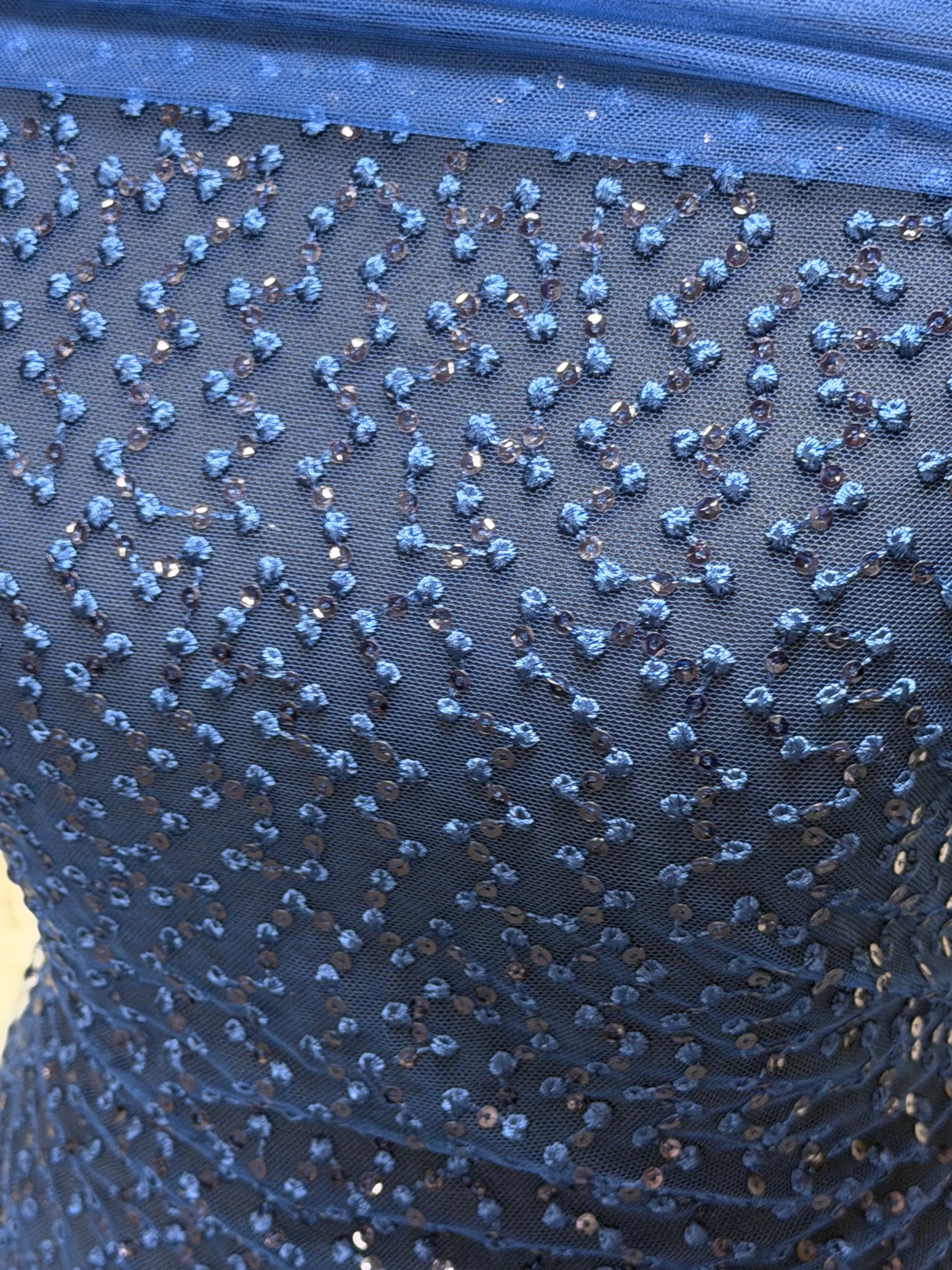 Navy Sequin Embroidery Lace - EB3029