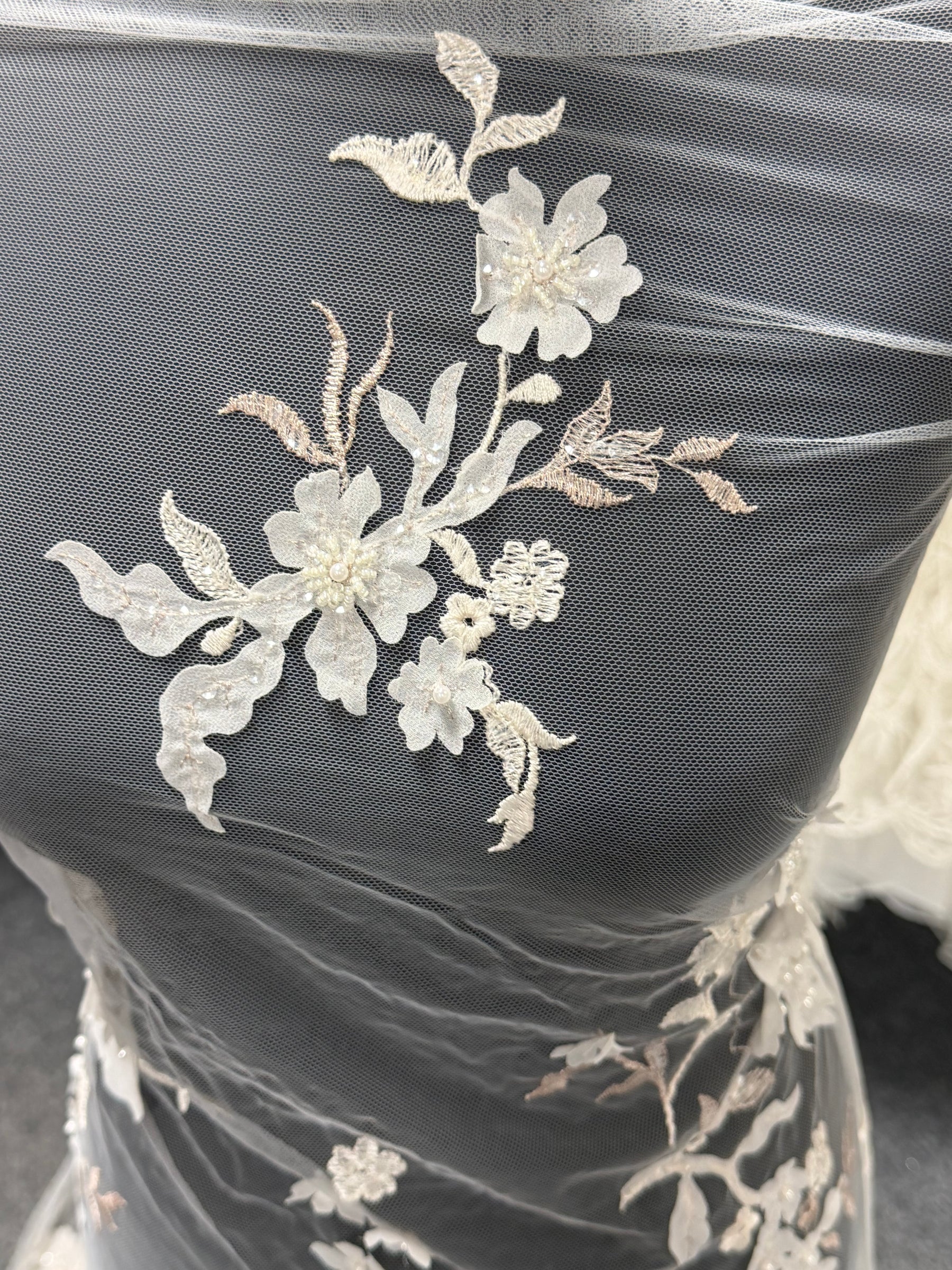 Ivory Embroidered Lace - EB1015