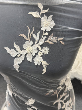 Ivory Embroidered Lace - EB1015