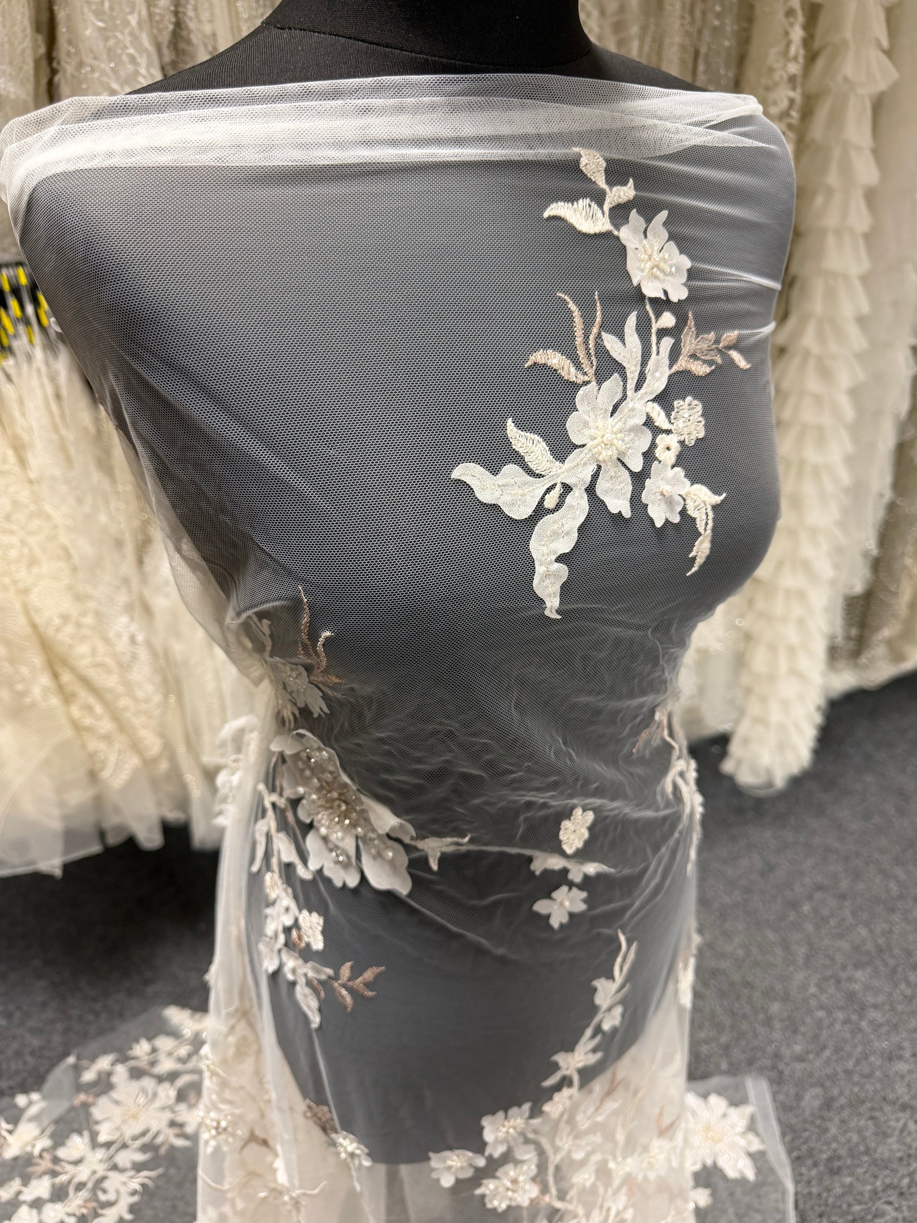 Ivory Embroidered Lace - EB1015