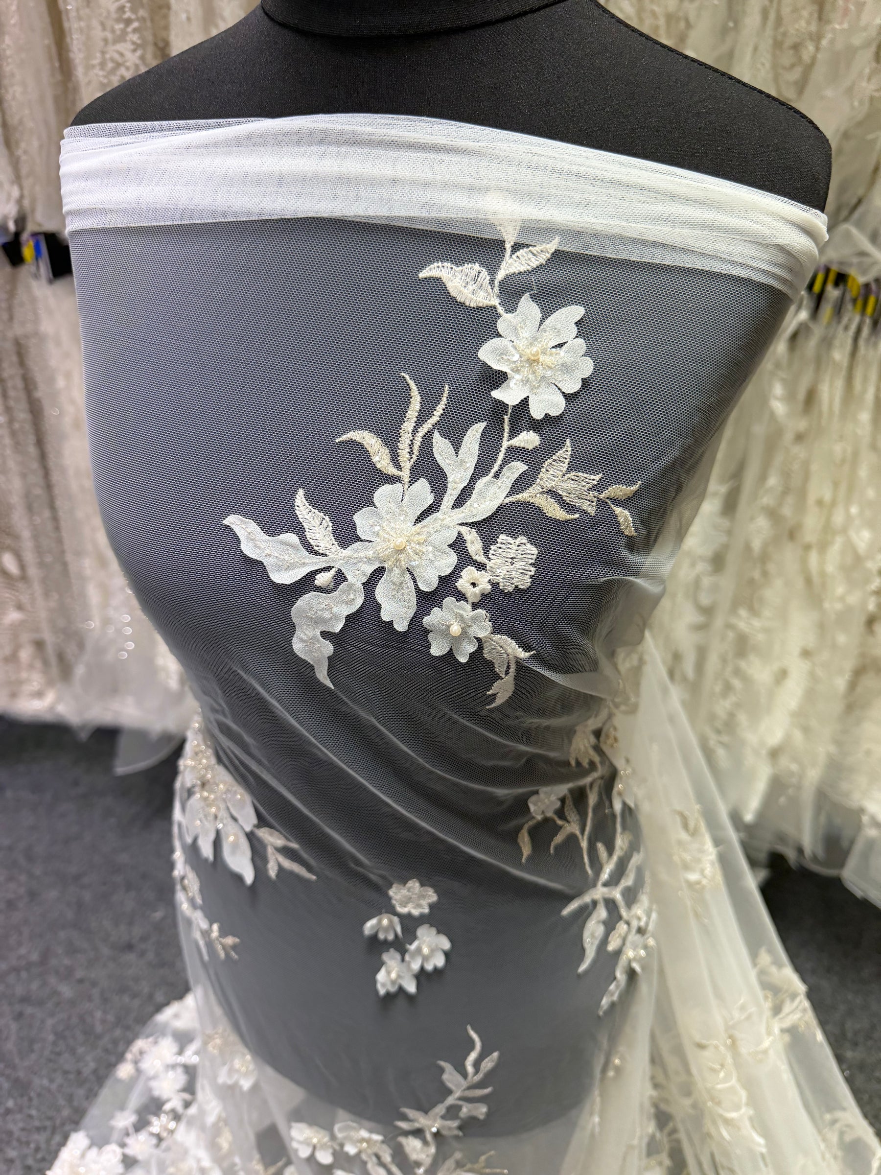 Ivory Embroidered Lace - EB1015