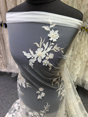 Ivory Embroidered Lace - EB1015