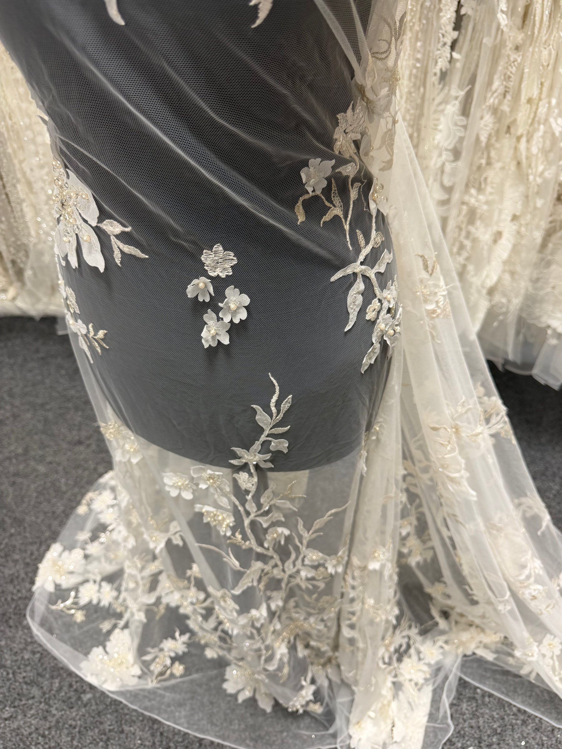 Ivory Embroidered Lace - EB1015