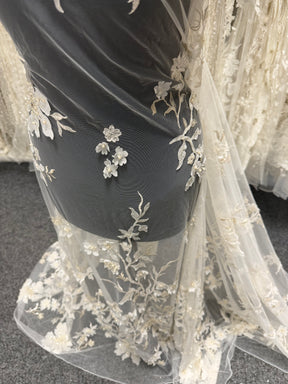 Ivory Embroidered Lace - EB1015