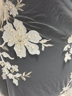 Ivory Embroidered Lace - EB1015