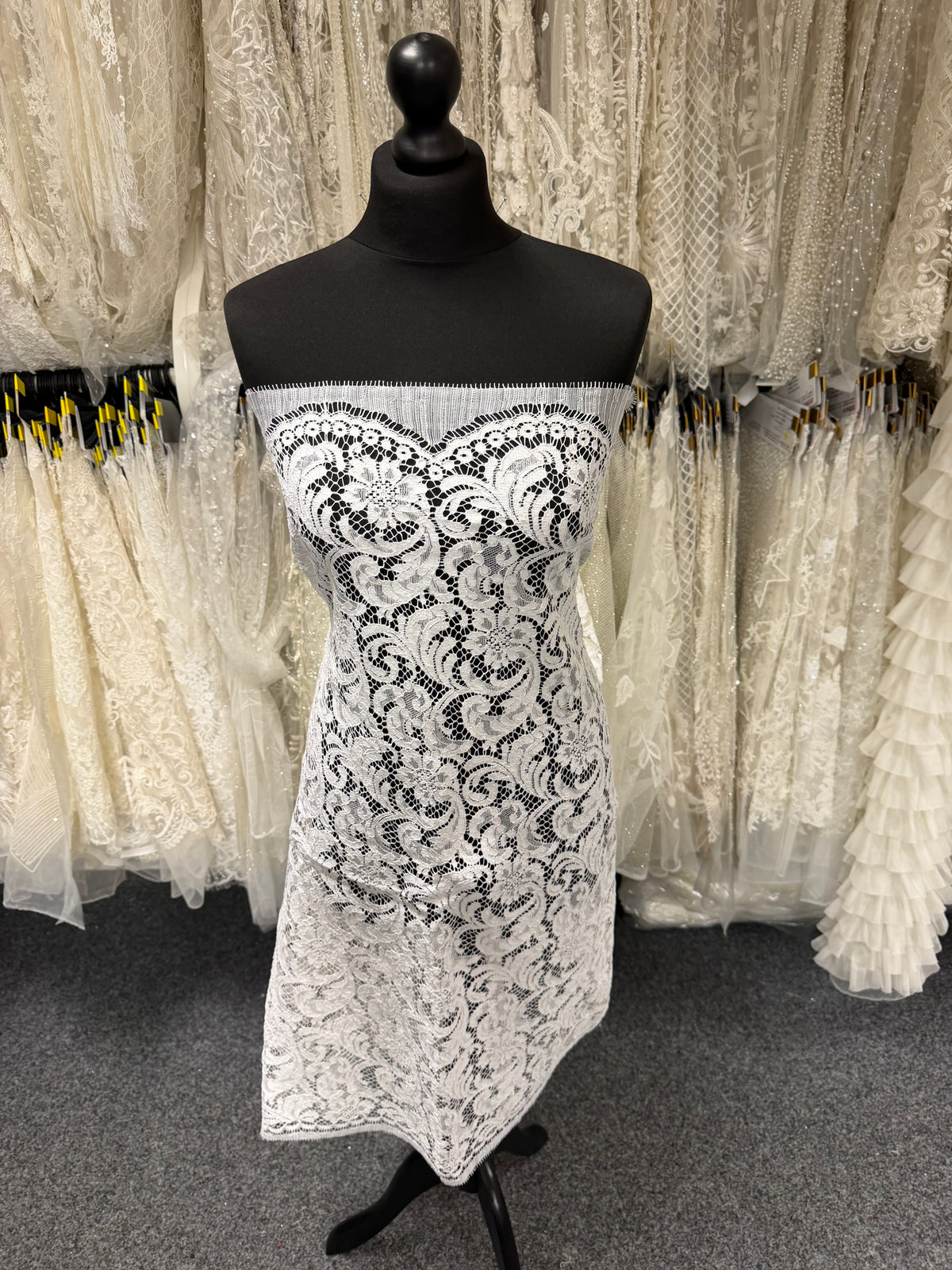 White Eco French Corded Lace - LA4007