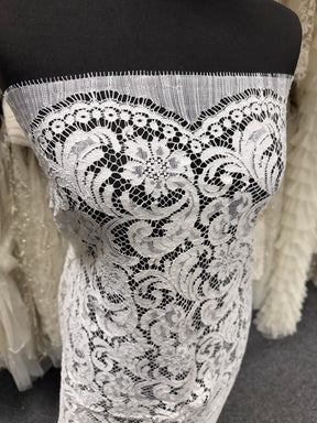 White Eco French Corded Lace - LA4007
