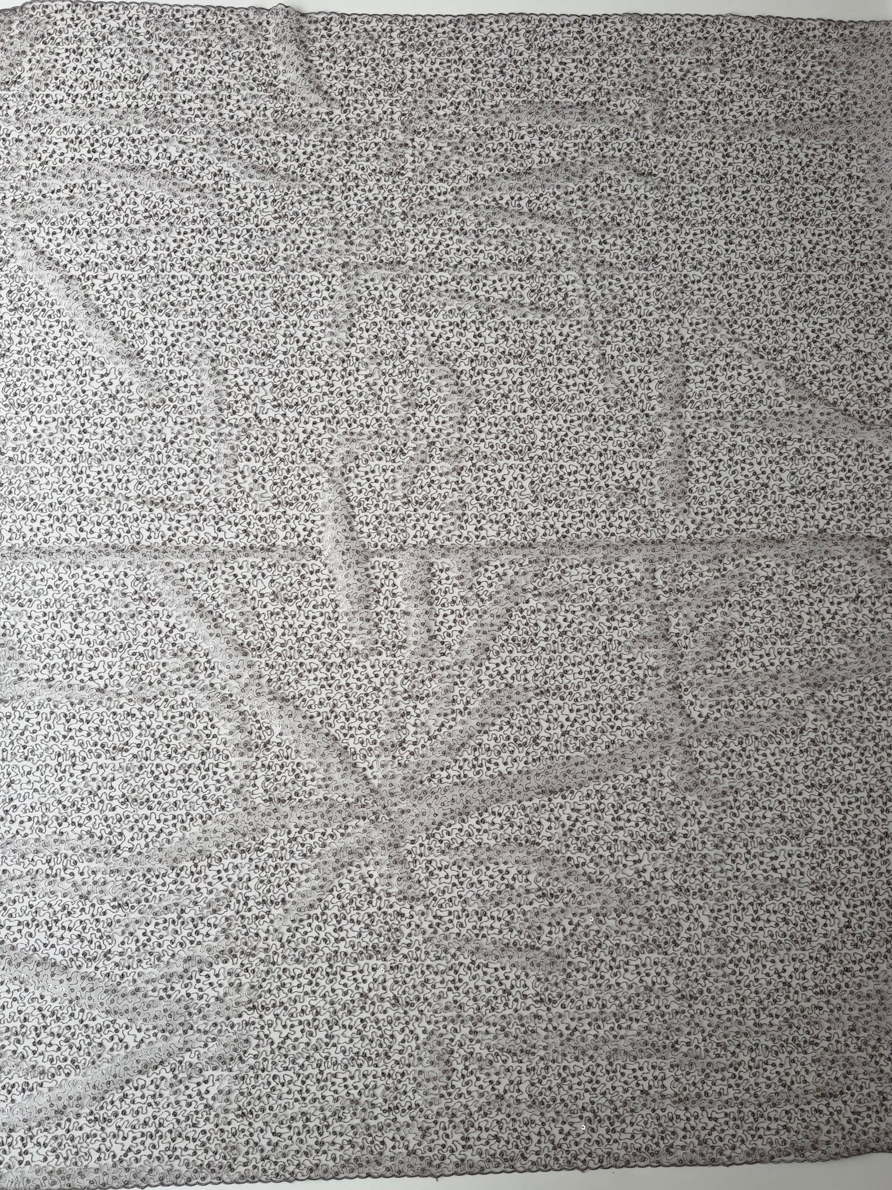 Taupe Embroidered Sequin Tulle – EB3001