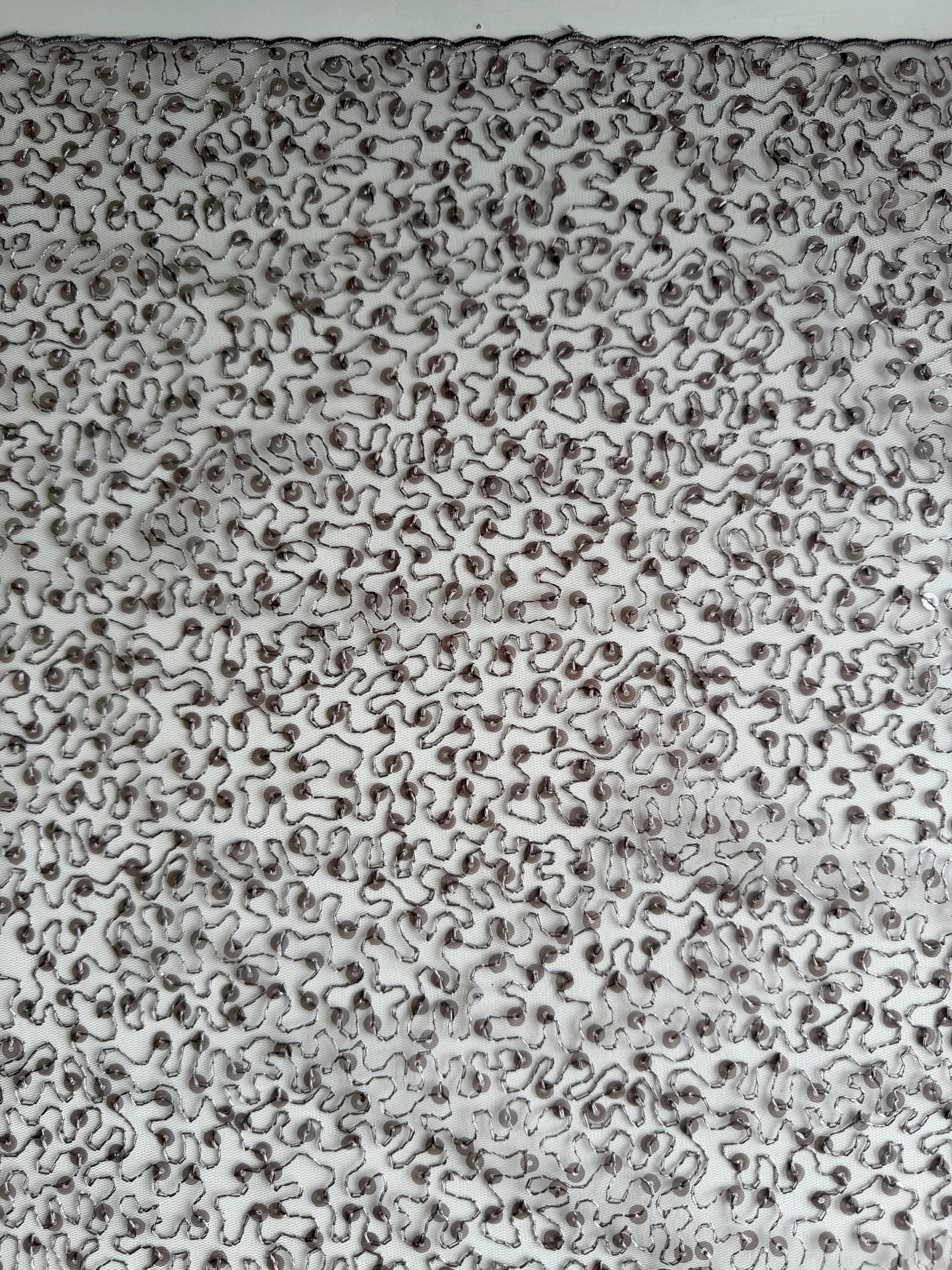 Taupe Embroidered Sequin Tulle – EB3001