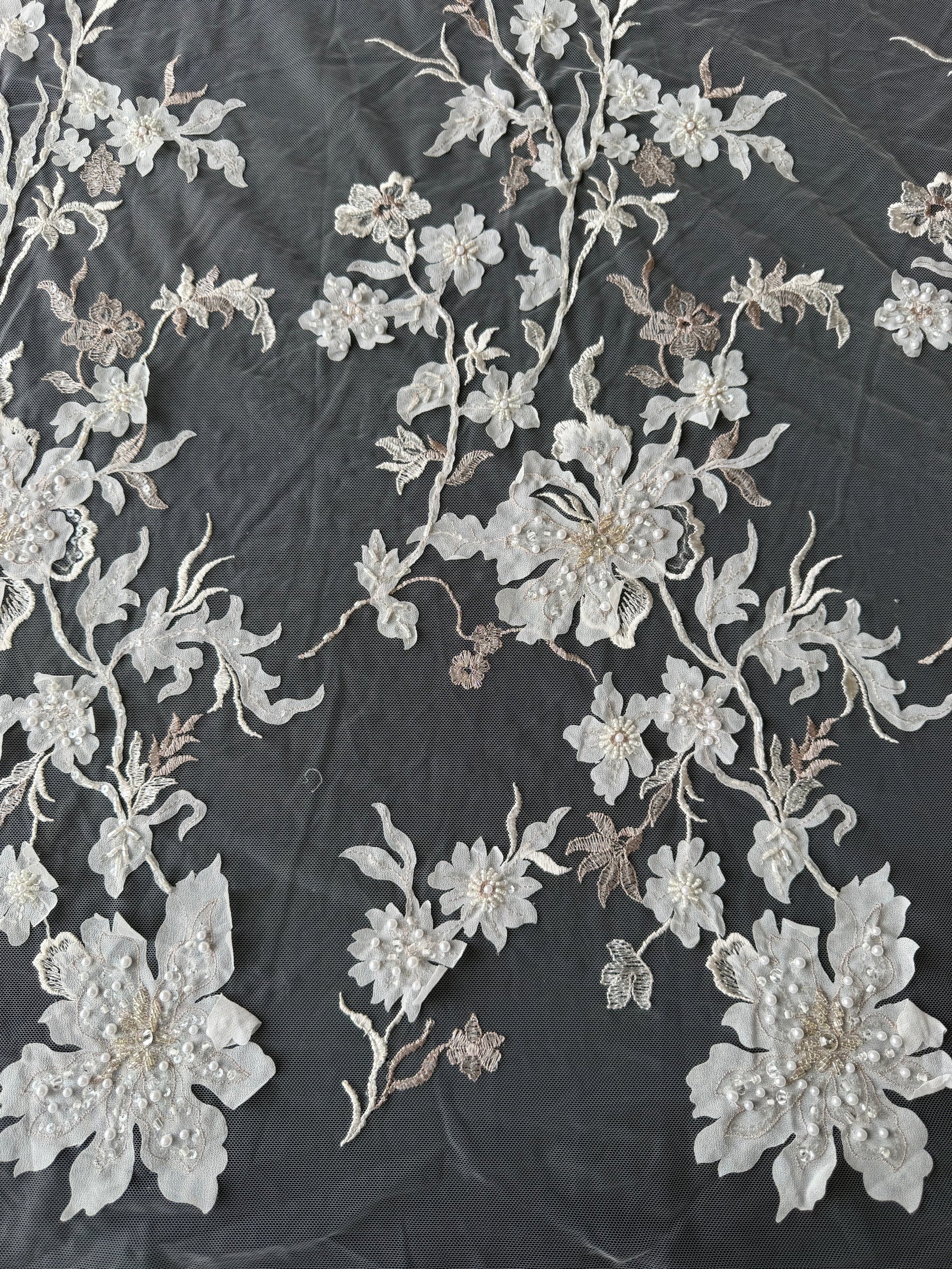 Rose Gold Embroidered Lace - EB1015