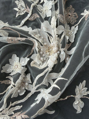 Rose Gold Embroidered Lace - EB1015