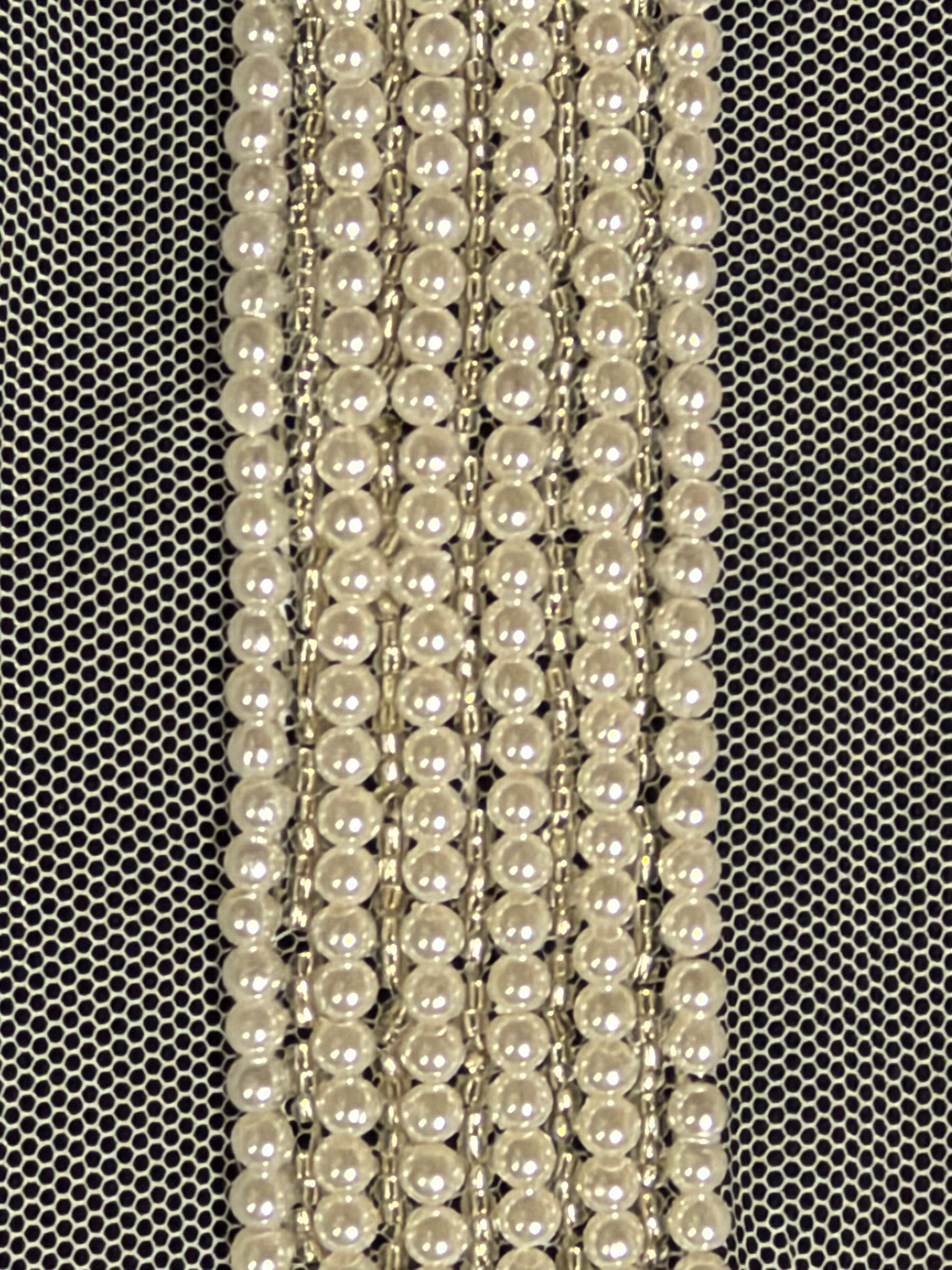 Ivory Pearl Beaded Edging - T357