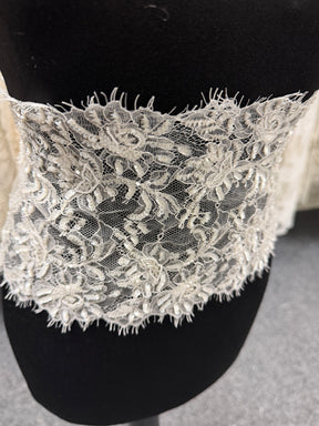 Ivory Indian Beaded Sequin Edging - T452
