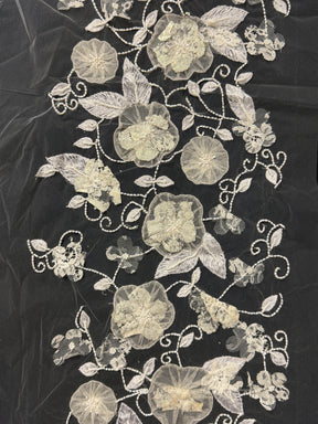 Ivory French 3D Beaded Edging - T343