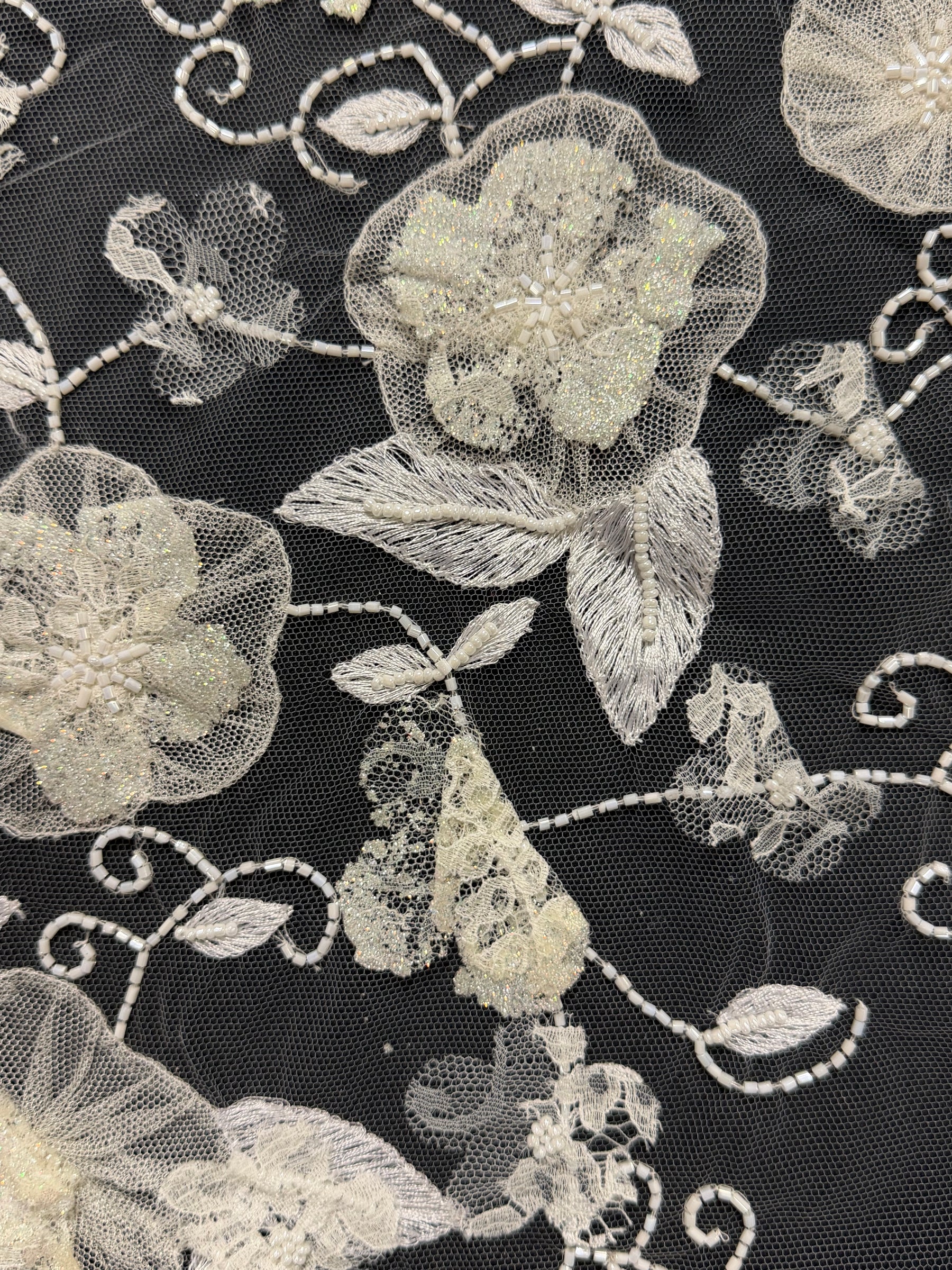 Ivory French 3D Beaded Edging - T343