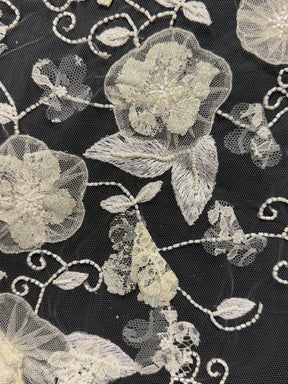 Ivory French 3D Beaded Edging - T343