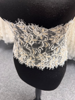 Ivory Beaded Chantilly Edging - T453
