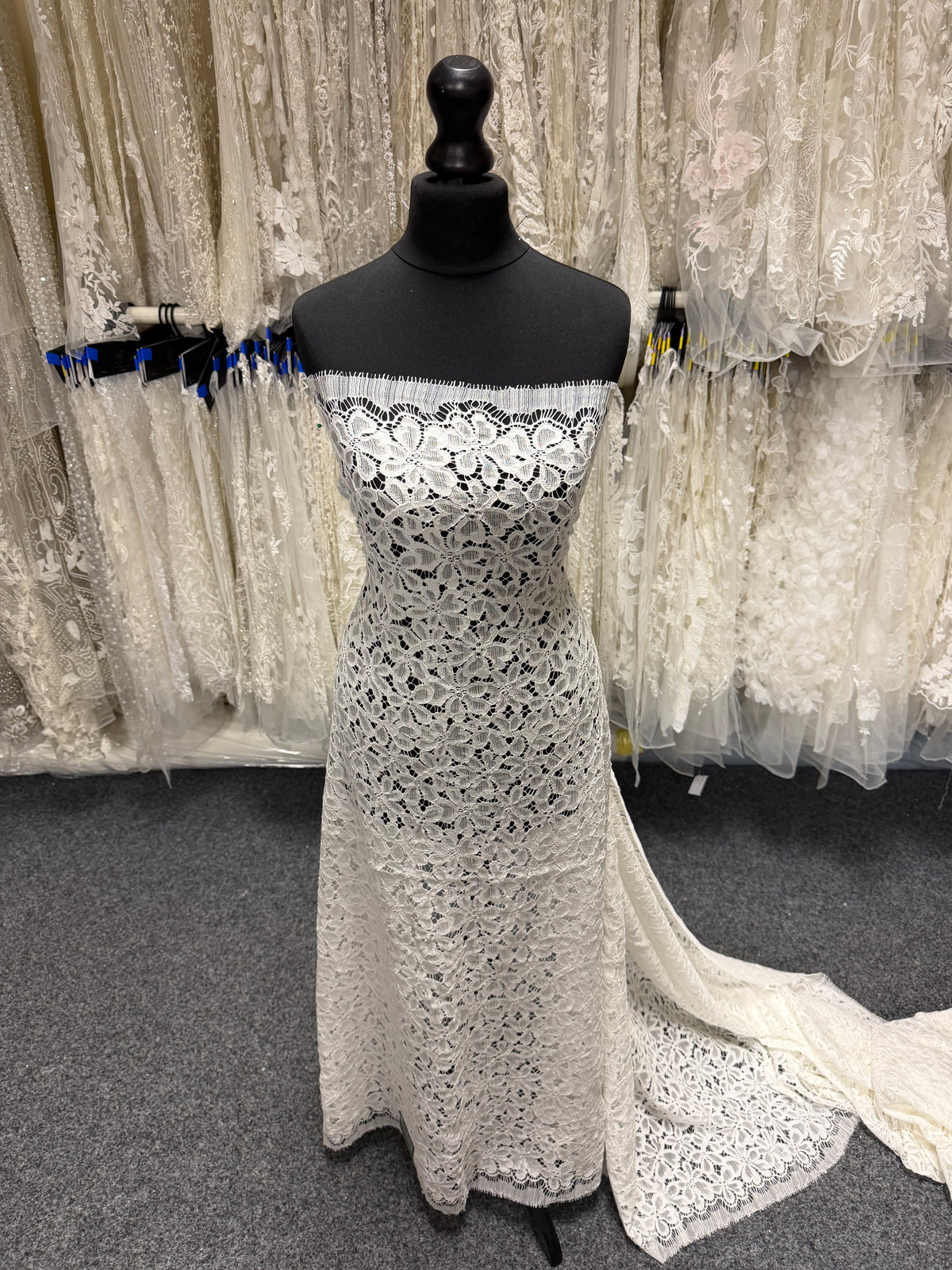 Navy Embroidered Beaded Tulle - EB1058