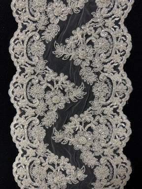 Ivory Corded Beaded Edging - T378