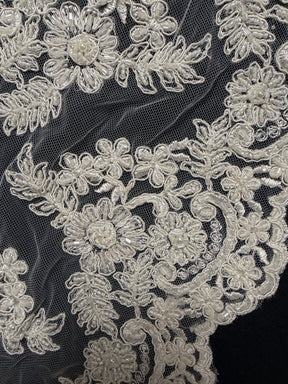 Ivory Corded Beaded Edging - T378