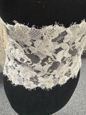 Ivory Beaded Sequin Edging - T451